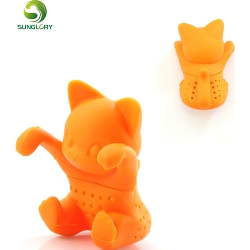 Cute Silicone Cat Tea Infuser Tea Filter Diffuser Reusable Tea Strainer Spice Loose Tea Leaf Herbal Tool Teabags Coffee Tools