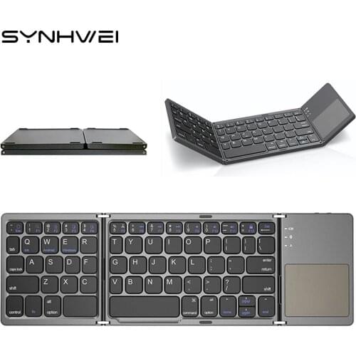 Mini Foldable Wireless Bluetooth Keyboard With Touchpad Support Windows Android iOS Mac For iPad Tablet Mobile Phone Laptop PC