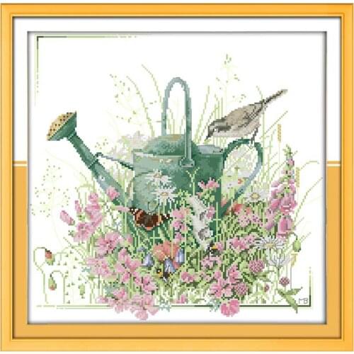 Gardening bird counted printed on the canvas 11CT 14CT DIY kit Chinese Cross Stitch embroidery needlework Set home decor