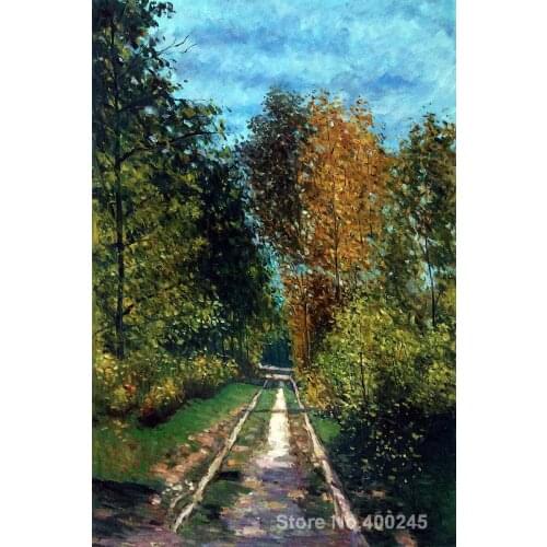 Gift custom Landscape Painting Wooded Path by Claude Monet High Quality Hand painted
