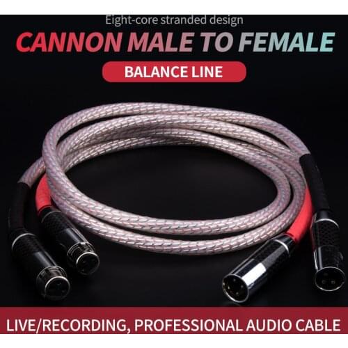 XLR plug connector High Quality Pair Nordost Valhalla 7N silver plated audio interconnect balance cable with Carbon fiber