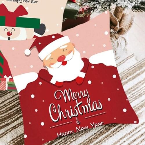 Christmas Cushion Cover Santa Claus Elk Christmas Decoration For Home 2021 Christmas Ornaments Natal Navidad New Year 2022 Merry