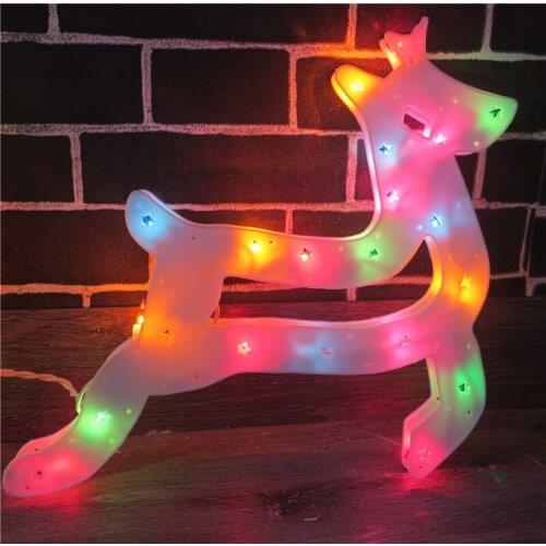 Christmas Day Decorations Christmas Plastic Color Deer Pull Her Father Decoration Decoration Luminous Holiday Goods