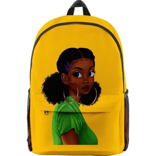 2021 Afro Girl Backpack Book Bags African School Bag Set For Kids Stylish Elementary Children American Backpacks