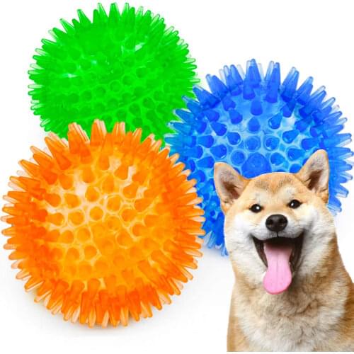 Squeaky Balls for Dogs, Fetch Balls for Dogs Rubber Bright Colors TPR Puppy Chew Toys Dog Balls