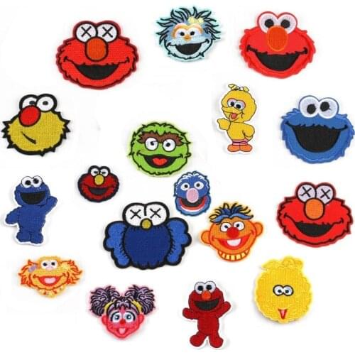 5 pcs Cartoon Sesame Street Cartoon Series DIY Ironing Patch For child Clothes Hat Backpack Jeans Sticker Sew Embroidered Badge