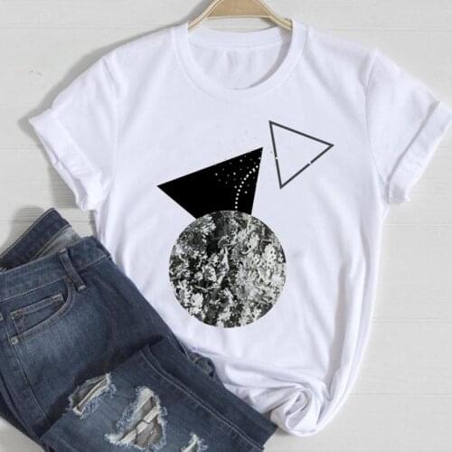 Women T Shirt New Geometric Style Summer Female Tshirts Women New Graphic Tops 90s Lady Print Tee T-Shirts Women Funny Tops Tee