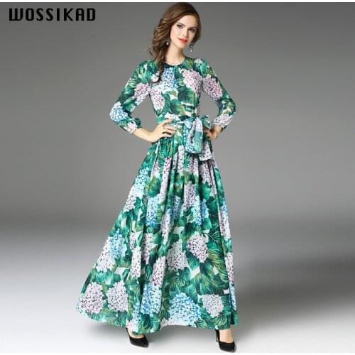 2019 Boho Dress Women Flower Maxi Long Sleeve Maxi Dress Elegant Long Sexy Dresses Woman Party Night Vestiges Vobe Ropa Mujer