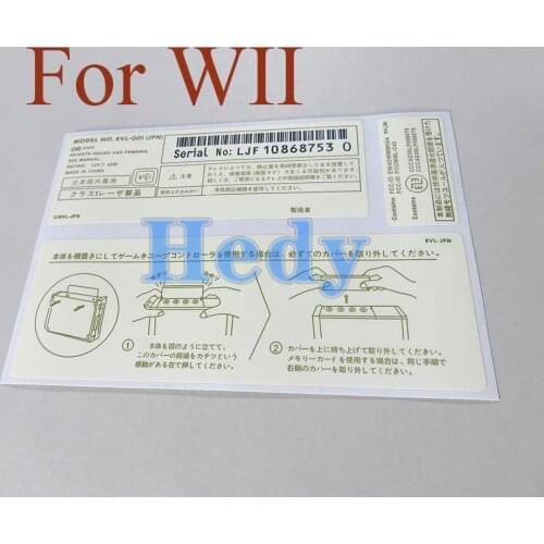 200sets 3 in 1 FOR Nintendo Wii handle New Lables Sticker Replacement For WII Host Stickers housing Shell Back