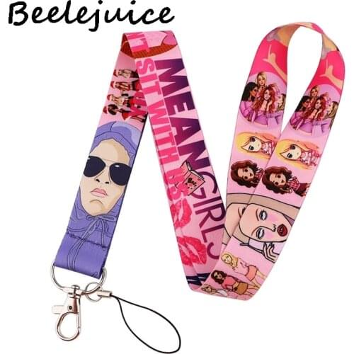 24pcs Mean Girls Neck Strap Lanyards ID badge card holder keychain Mobile Phone Strap Gift Ribbon webbing necklace Decorations