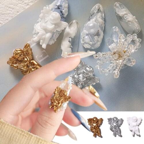 30Pcs Mini Relief Style Nail Art Decoration Accessories Angel Baby Flat Resin Cartoon 3D Fingernail DIY Nail Art Decor Manicure