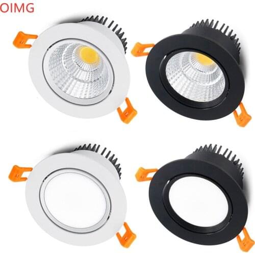 4 Types Dimmable Recessed LED Downlights 5W 7W 9W 12W 15W 18W COB LED Ceiling Lamp Spot Lights AC110-220V Round LED Panel Light