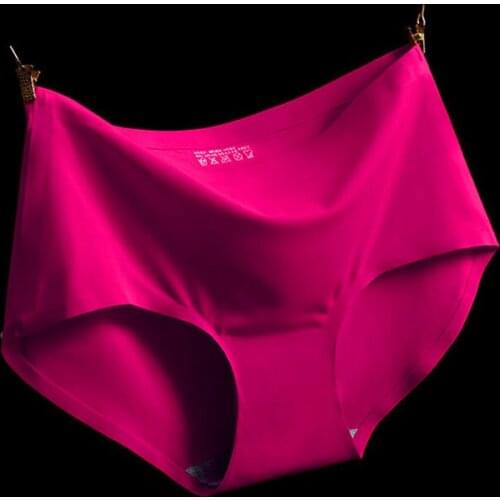 5 Pcs/Lot High-End Seamless Ladies Ice Silk Panties Mid-Waist Sexy Soft Ladies Briefs