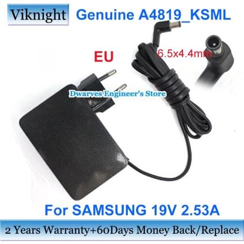 EU Plug A4819_KSML AC Adapter 19V 2.53A A4819KSML BN44-00886D Laptop Charger For SAMSUNG V32F390SEXXXU ODYSSEY G5 Monitor