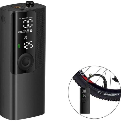 Automatic Rechargeable Cordless portable Smart Electric Pumps for Bike with Digital Display Screen