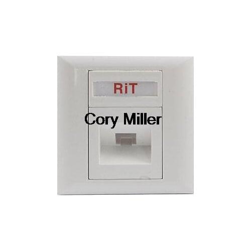 White 1 Socket SC Fiber Optic Jumper Cable Mount Plastic Wall Plate Panel