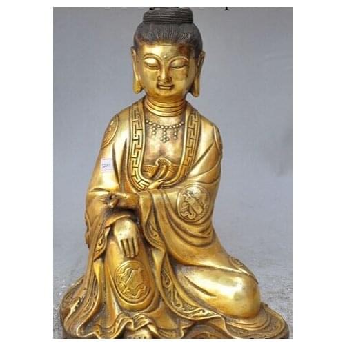 Bi001455 chinese tibet buddhism fane bronze gilt seat Kwan-Yin Bodhisattva buddha statue