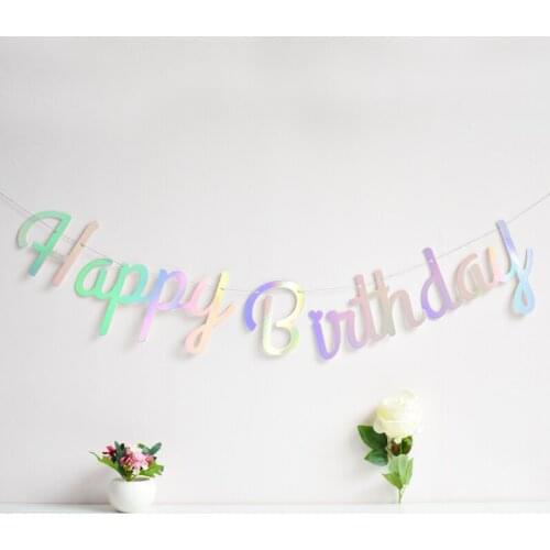 Glitter Letter Happy Birthday Bunting Kids Event Supplies balloon Birthday Party Decoration with Tringular Flag and Balloons