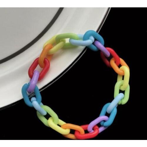 Handmade Bracelet Colorful Transparent Acrylic Cute Candy Color Bracelet For Women Men Jewelry Party Creative Birthday Gift
