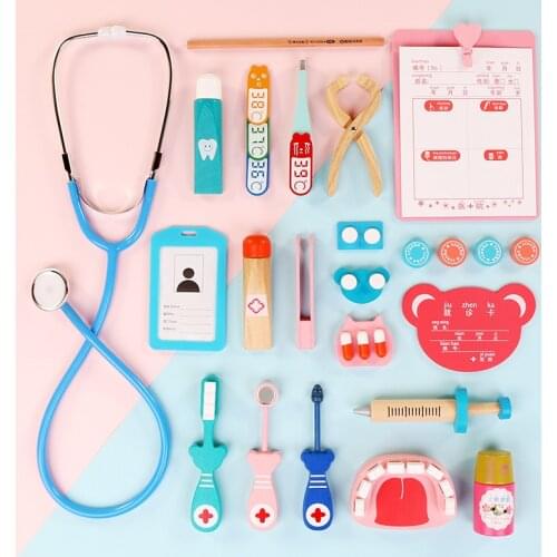 Childrens Educational Toys Play Doctor Game Kids Classic Medicine Simulation Pretend Play Medical Wooden Toy For Children Gift
