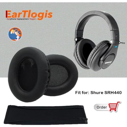 EarTlogis Replacement Parts for Shure SRH440 SRH-440 SRH 440 Headset EarPads Bumper Earmuff Cover Cushion Cups pillow Headband
