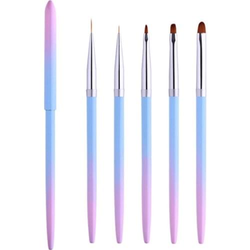 ENNKE 1Pcs Gradient Nail Art Silicone Pen embossing Sculpture Powder Carving brushs Acrylic UV Gel polish nail Manicure Tools