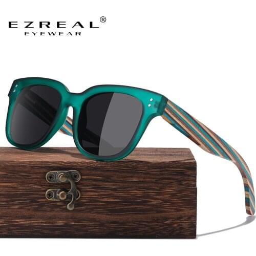 EZREAL DESIGN Natural Handmade Wood Sunglasses Men Sun Glasses Women Brand Design Original Color Glasses Oculo S5089