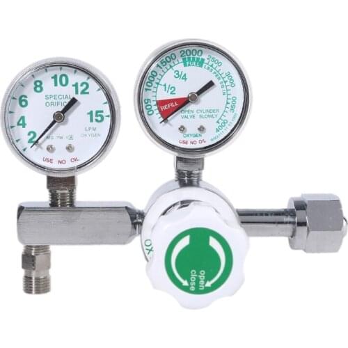 Oxygen Cylinder Me-dical Pressure Regulator With Flowmeter G-5/8 Connection Hospital Clinics O2 Pressure Reducing Va-lve