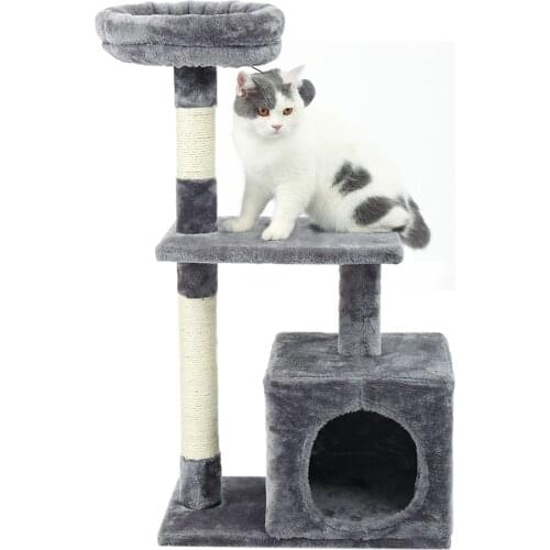 Когтеточка для кошек Kitten Cat Tree Scratching Post House Play Toys Cat Scratcher Cat Mat Climbing Playing Climbing Furnitur