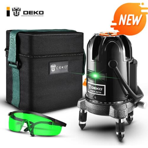 DEKO DKLL50-S1 5 Lines 6 Points Laser Level Green Laser Lines Multipurpose Cross-Line Outdoor Tilt Mode Can Work with Detector