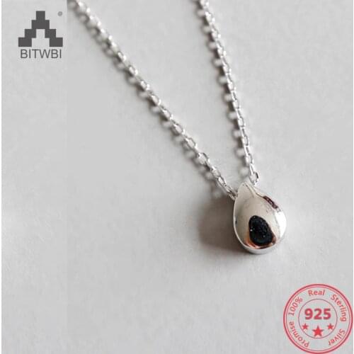 2019 Hot Sale Korea 925 Silver Personality Design Fashion Minimalist Water Drop Shaped Pendant Necklace