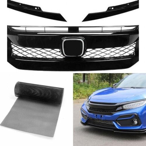 LumiParty Car Vehicle Black Tone Aluminum Alloy 3x6mm Rhombic Grille Mesh Sheet Universal Fit for any bumper body kit fender