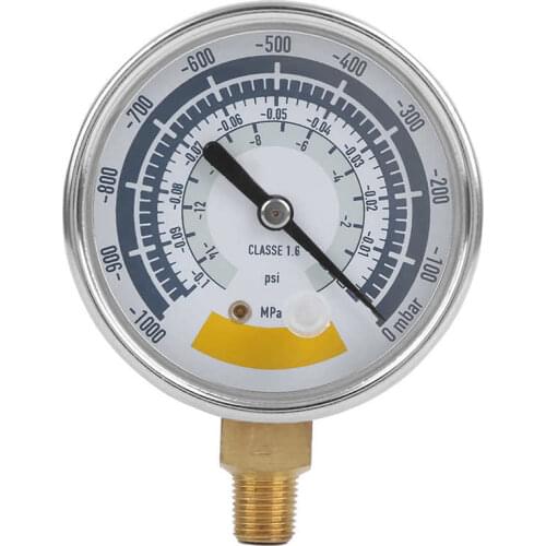 Pressure Gauge Accurate Air Gauge Instrument for Vacuum Pump 0-14psi G1/8in Connector Measuring Tools