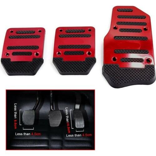 3pcs Car Pedal Cover Set Auto Vehicle Non-slip Pedal Aluminium Alloy Foot Treadle Cover Pad Manual Transmission Styling Moulding