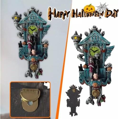 Halloween Wall Hanging Clock Nightmare Before Christmas Cuckoo Clock Tim Burtons The Night-mare Before Christmas Clock Statue