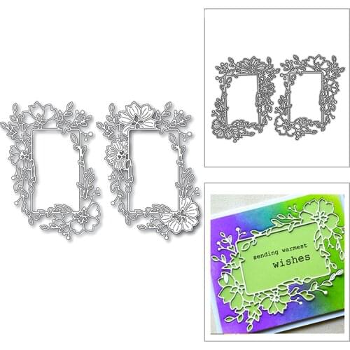 New Flower Rectangle Lace Frame 2020 Metal Cutting Dies for DIY Scrapbooking Decorative and Card Making Embossing Craft No Stamp