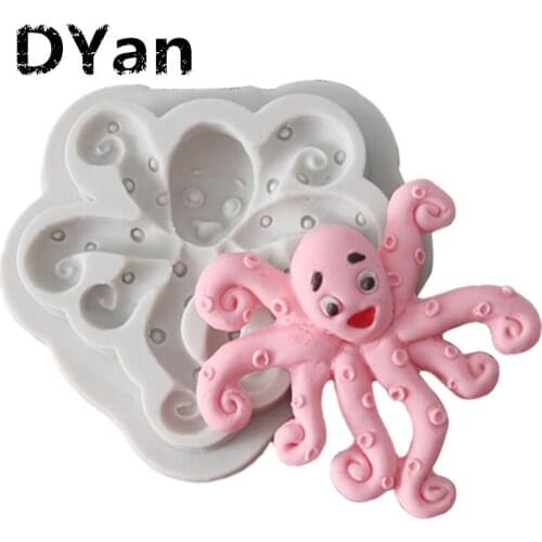 New Ocean Series Octopus Octopus Pattern Road Fondant Cake Silicone Mould Chocolate Mould A1538