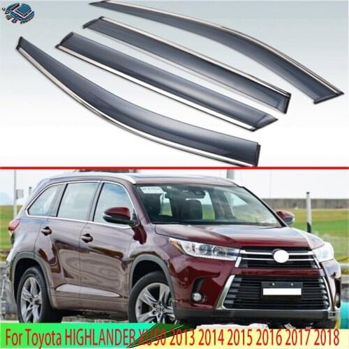 For Toyota HIGHLANDER 2015 2016 2017 2018 Plastic Exterior Visor Vent Shades Window Sun Rain Guard Deflector