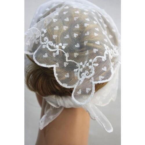 White Church Head Wear Coverings ,Catholic Chapel Veil Scarf ,Lace Headband Wrap,Wedding Veil