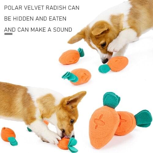 Plush Carrot Dog Toys Snuffle Mat Dog Puzzle Foraging Food Puppy Sniffing Training Slow Feeder Fleece Toys Pet Supplies