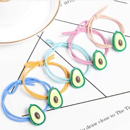 Simple High Elasticity Nylon Elastic Hair Bands Avocado Fruit Ponytail For Women Girls Hair Band Baby Girl Headbands Accessories