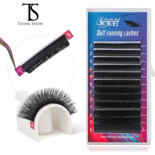 THINKSHOW 1s Fast-fanning Bloom Eyelashes Auto Flowering False Eyelash Extension Easy Fan Volume Eyelashes Natural Soft Lashes