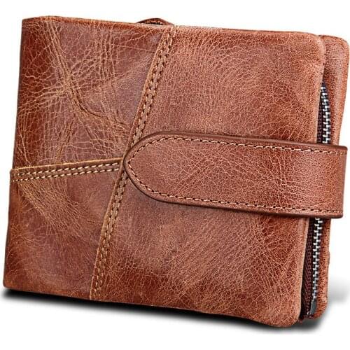 Luxury Genuine Leather Wallet Men Coin Purse Male Wallets Vintage Male Clutch Fashion Men Wallets RFID BLOCKING Card Holder