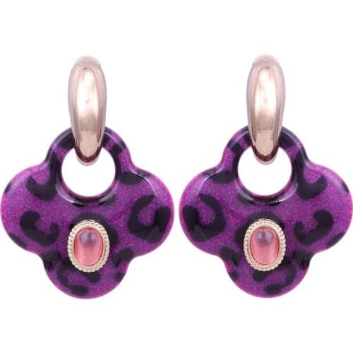 Oorbellen Dangel Earrings For Woman New Arrived Zinc Alloy Tiger Four Leaf Pendants Earrings