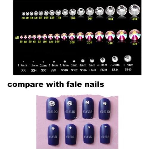 Crystal AB SS3-SS20 1440pcs SS30 /34 288pc S40 144pcs Flatback Non Hot Fix Rhinestones Austrian Level Stone Nail Art Rhinestone