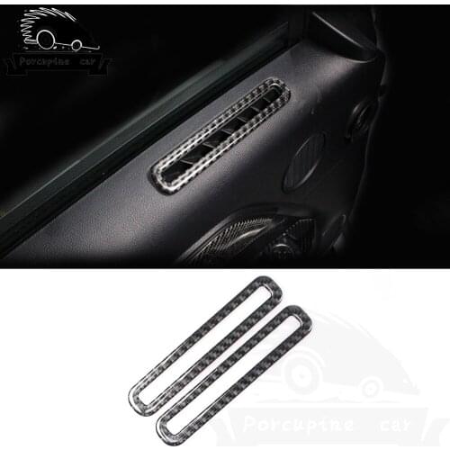 Carbon Fiber Car Door Air AC Outlet Vent Molding Cover Trim Sticker For Ford Mustang 2015-2019 Car Styling Accessories