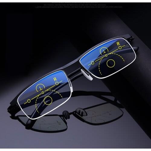 Intelligent Multifocal progressive reading glasses for men women near and dual-use Anti-Blue Light automatic adjustment Eyewear