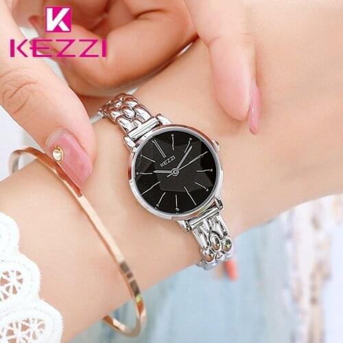 KEZZI Simple Woman Bracelet Watches Ladies Stainless Steel Band Waterproof Quartz Wristwatches Dress Watch Clock Montre Femme
