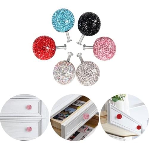 Drawer Handle Shiny Crystal Handle Diamond Cabinet Wardrobe Drawer Diamond Door Knob Crystal Ball Home Accessory