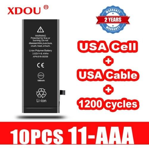 10pcs XDOU Battery for iPhone 11 3110mAh replacement repair USA Cell Cable 1200 times cycles batteries for iphone11 2021 AAA